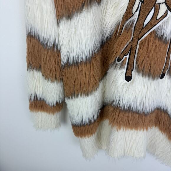 NWOT Disney X Forever 21 Bambi Womens Furry Brown/White Cardigan Sweater Medium - Picture 8 of 11